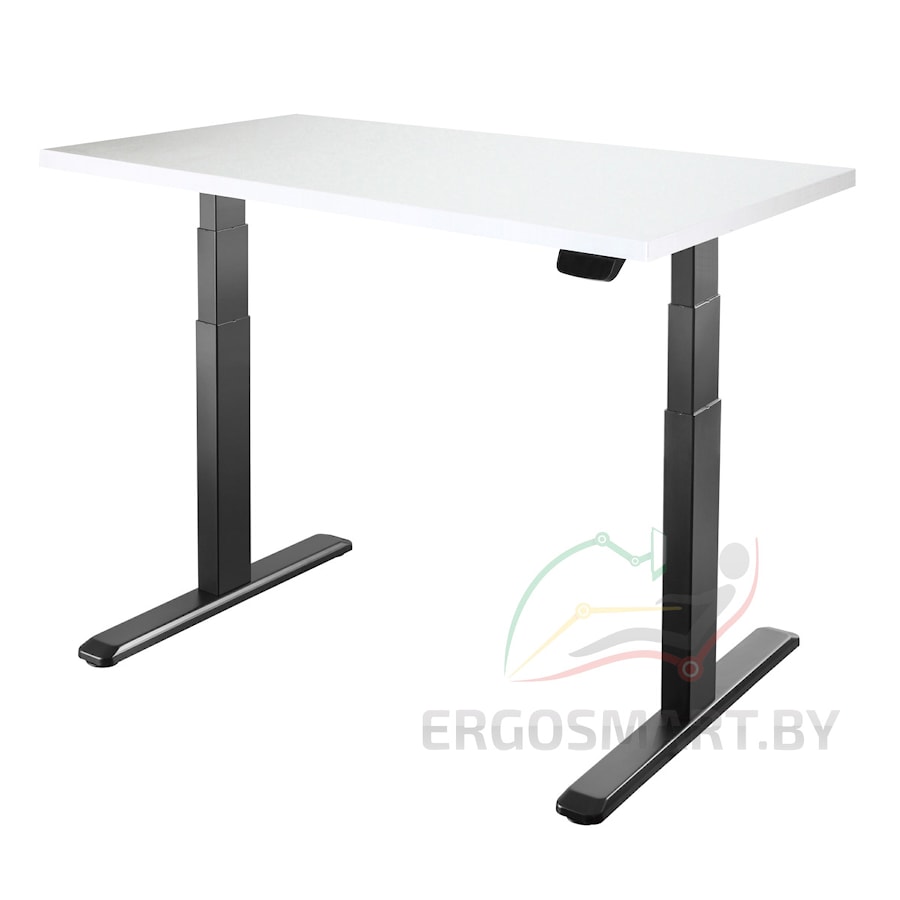 Стол Unique Ergo Desk черный/альпийский белый 1360х800х36 мм