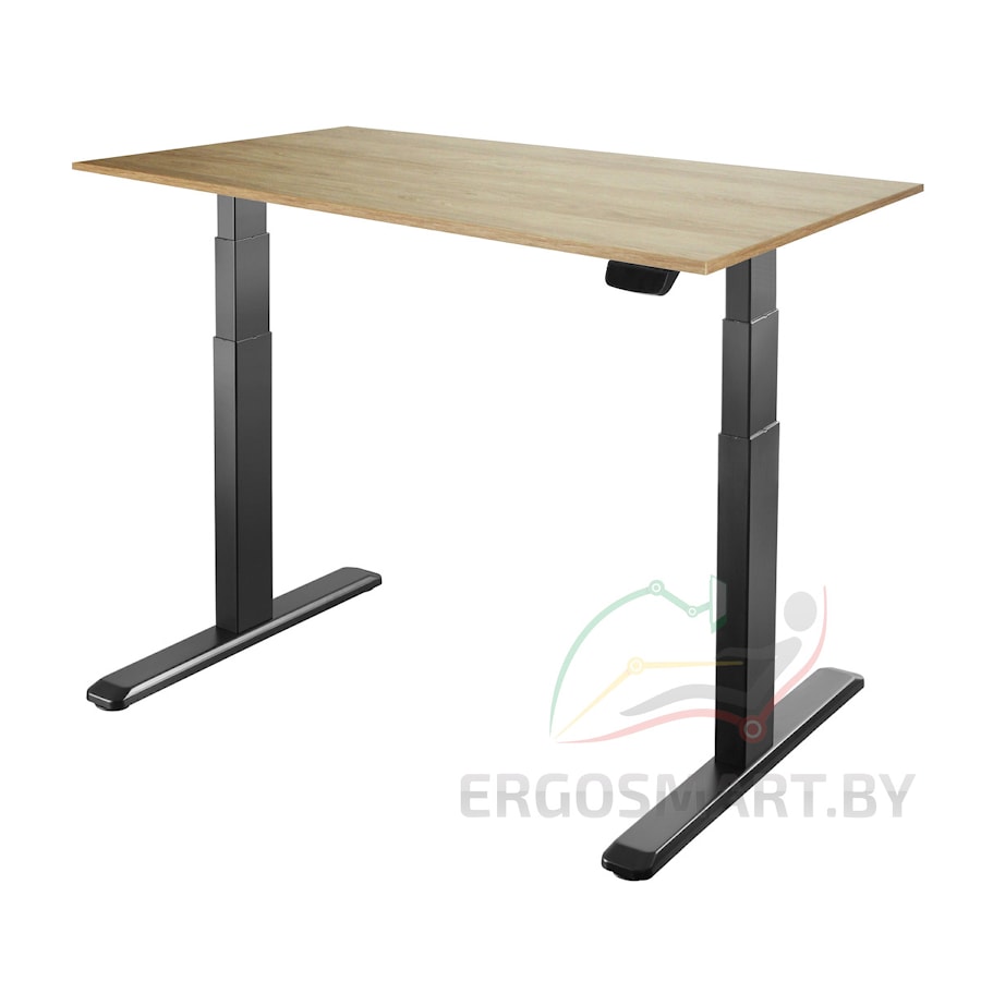 Стол Unique Ergo Desk черный/дуб натуральный 1380х800х18 мм