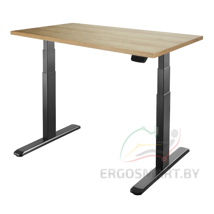 Стол Unique Ergo Desk черный/дуб натуральный 1360х800х36 мм