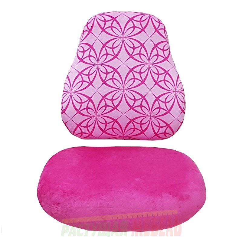 Комплект чехлов для стула Match принты/Розовые узоры велюр 03107
