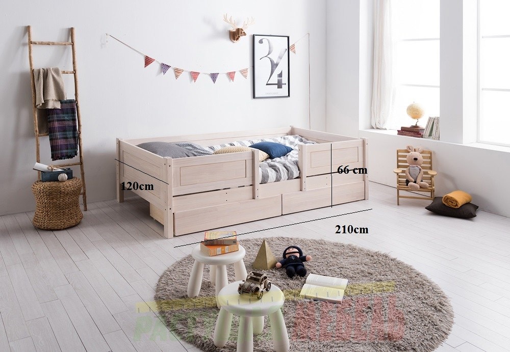 Кровать-трансформер COMF-PRO Monello в варианте с защитой от падения