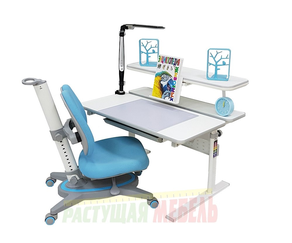 Детская парта-трансформер Picasso E201 и стул Smart DUO MC204 голубой