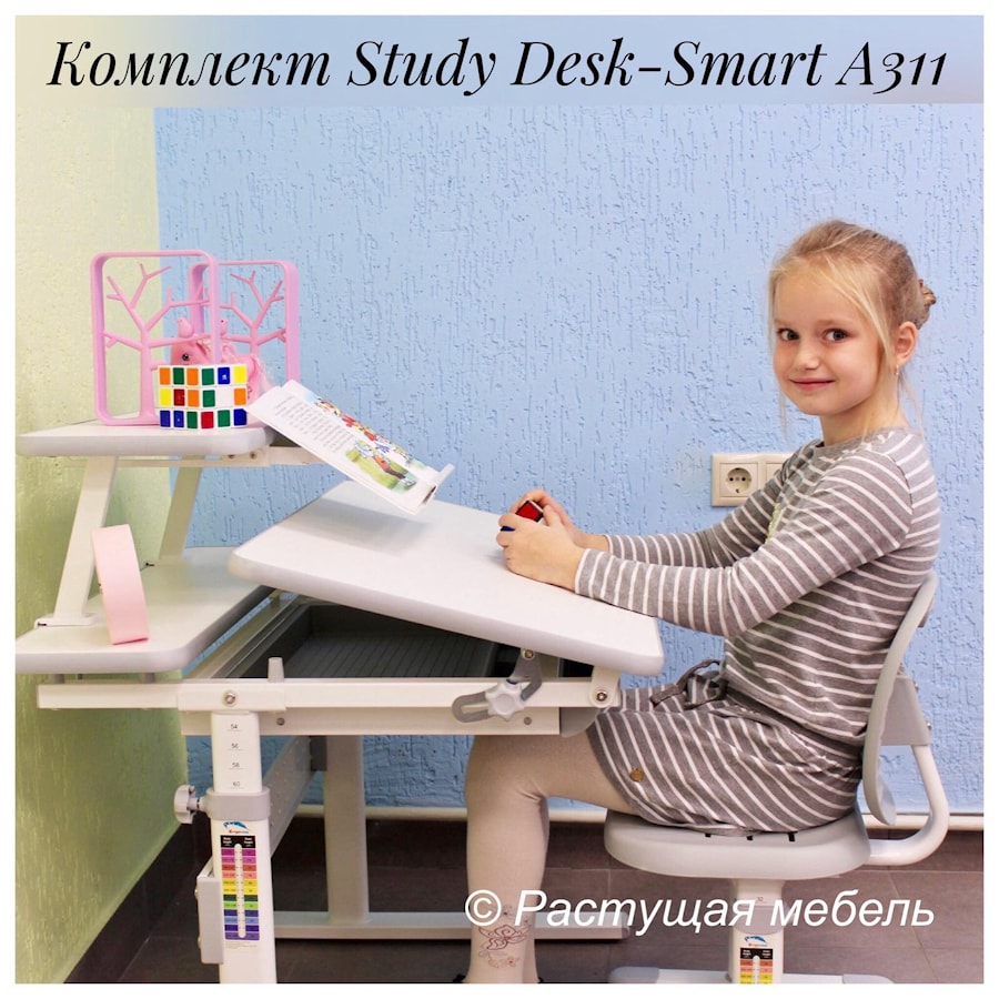 Комплект детской растущей мебели "парта и стул" Study Desk - Smart А311