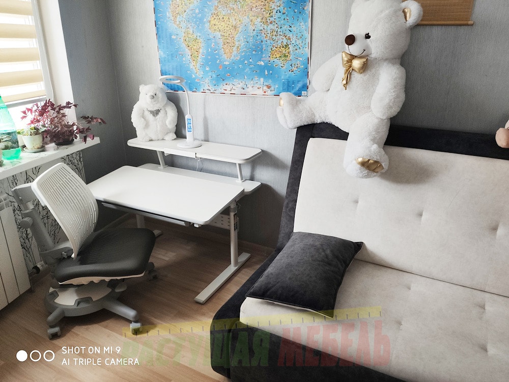 Детская растущая парта Picasso E201 c полкой Smart E515 и регулируемым креслом-стулом COMF-PRO UltraBack