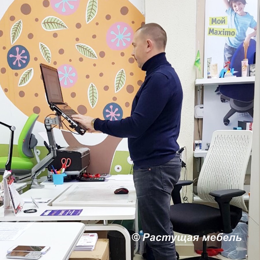 Подвесной адаптер-держатель для ноутбука c кронштейном для монитора Ergo