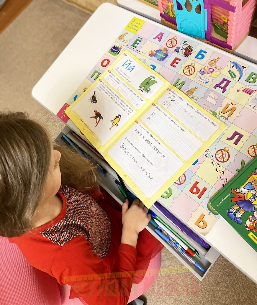 Растущая парта Study Desk E202S и эргономичный стул COMF-PRO Match