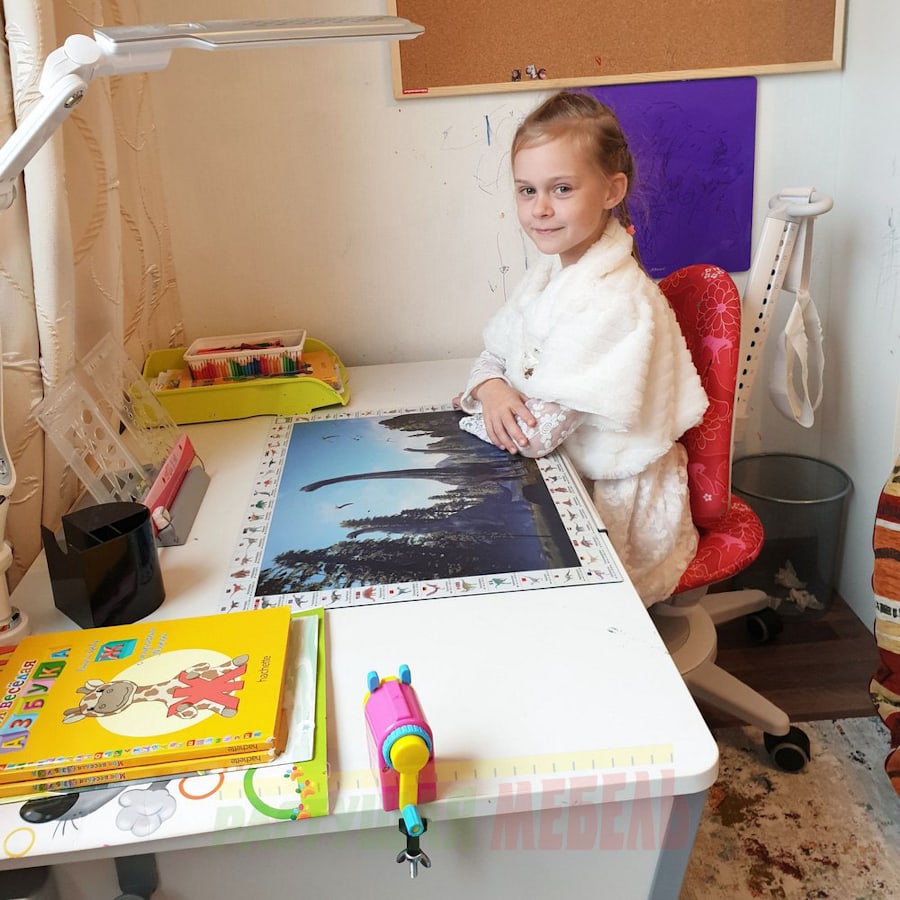  Растущие парта moll Joker 2020, стул moll Maximo, накладка на стол moll "Динозавры"