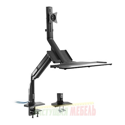 Настольный кронштейн для монитора Workstation Black с подставкой для клавиатуры