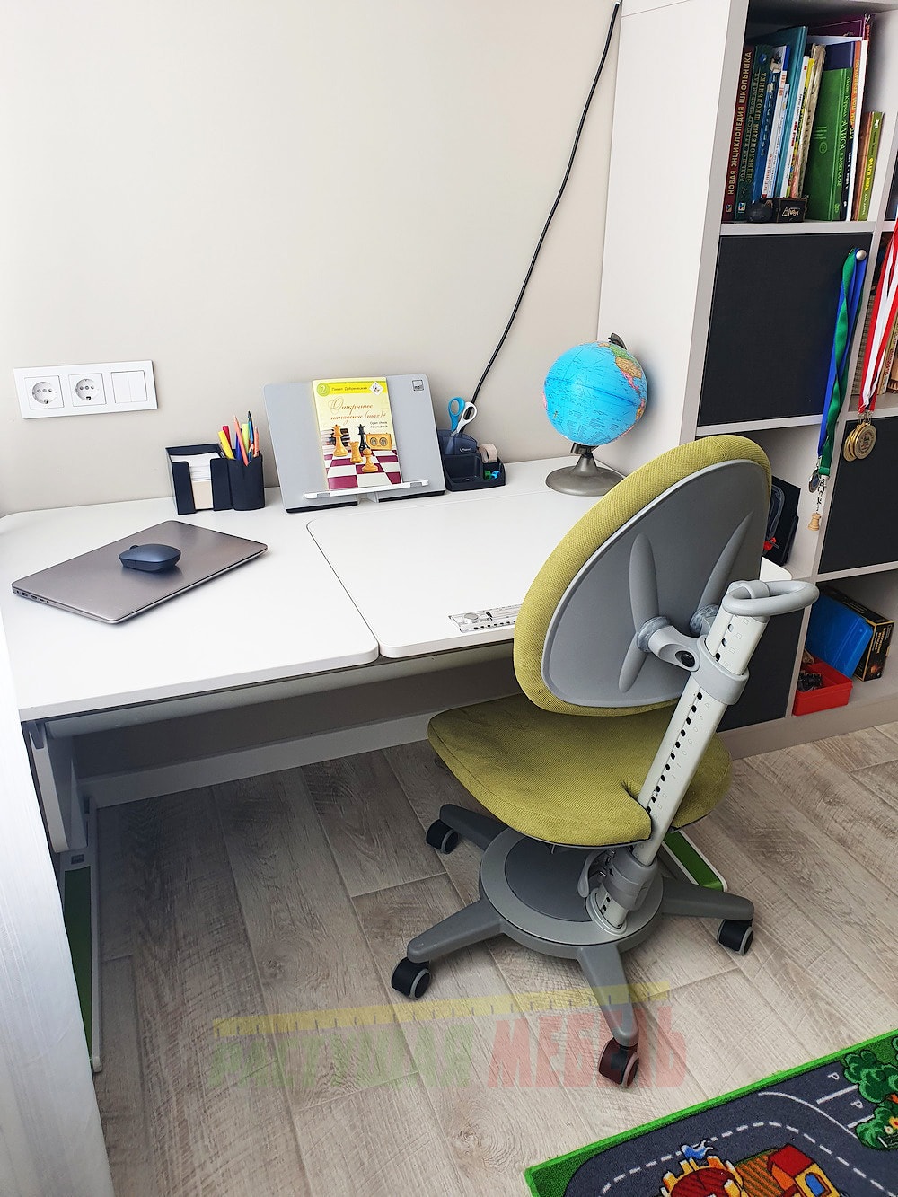 Растущая парта moll Champion и регулируемый стул moll Maximo