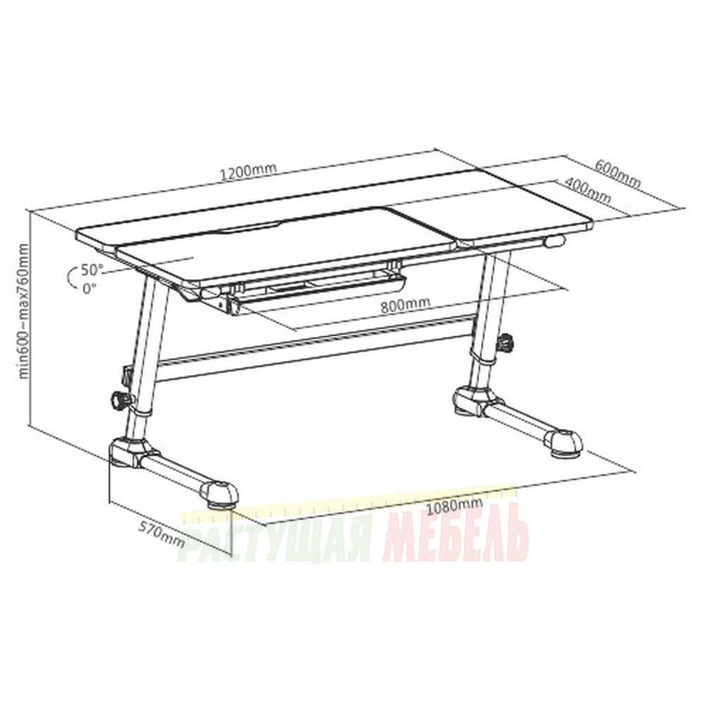 Размеры детской парты Smart E101