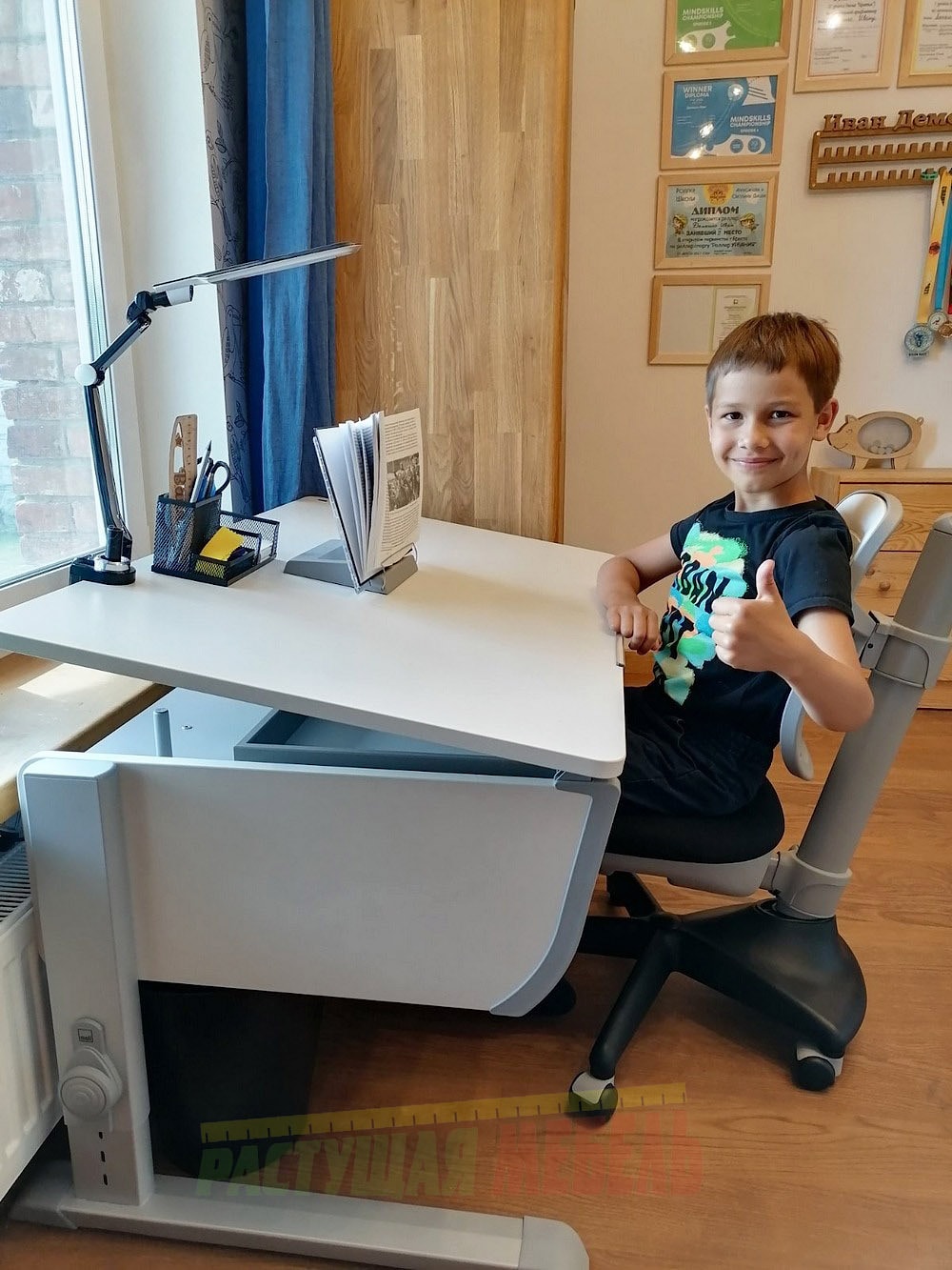 Растущие парта moll Joker и стул COMF-PRO Conan