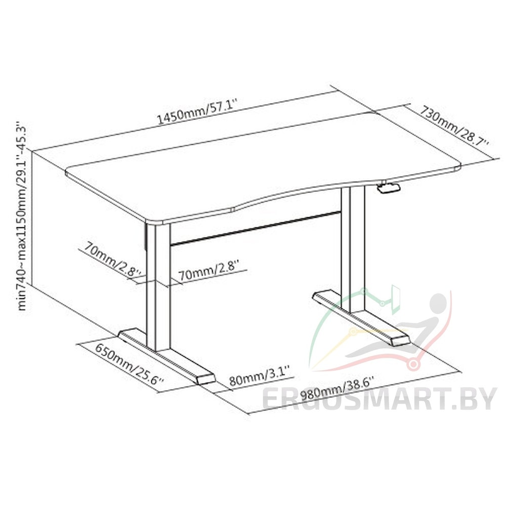 Размеры столы Air Desk