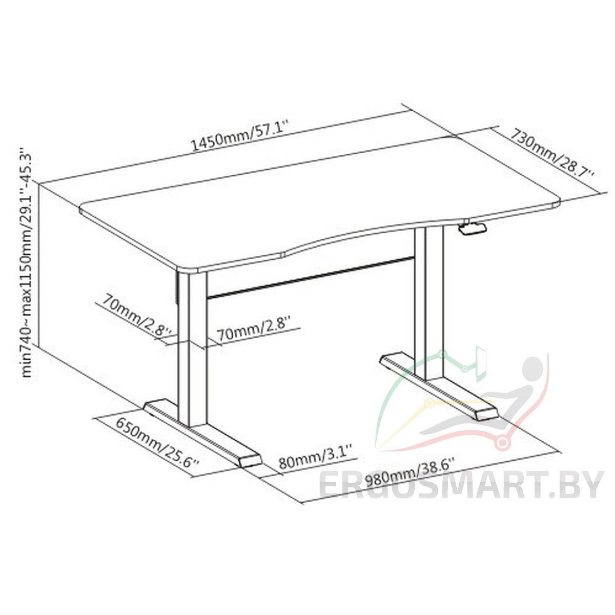 Размеры столы Air Desk