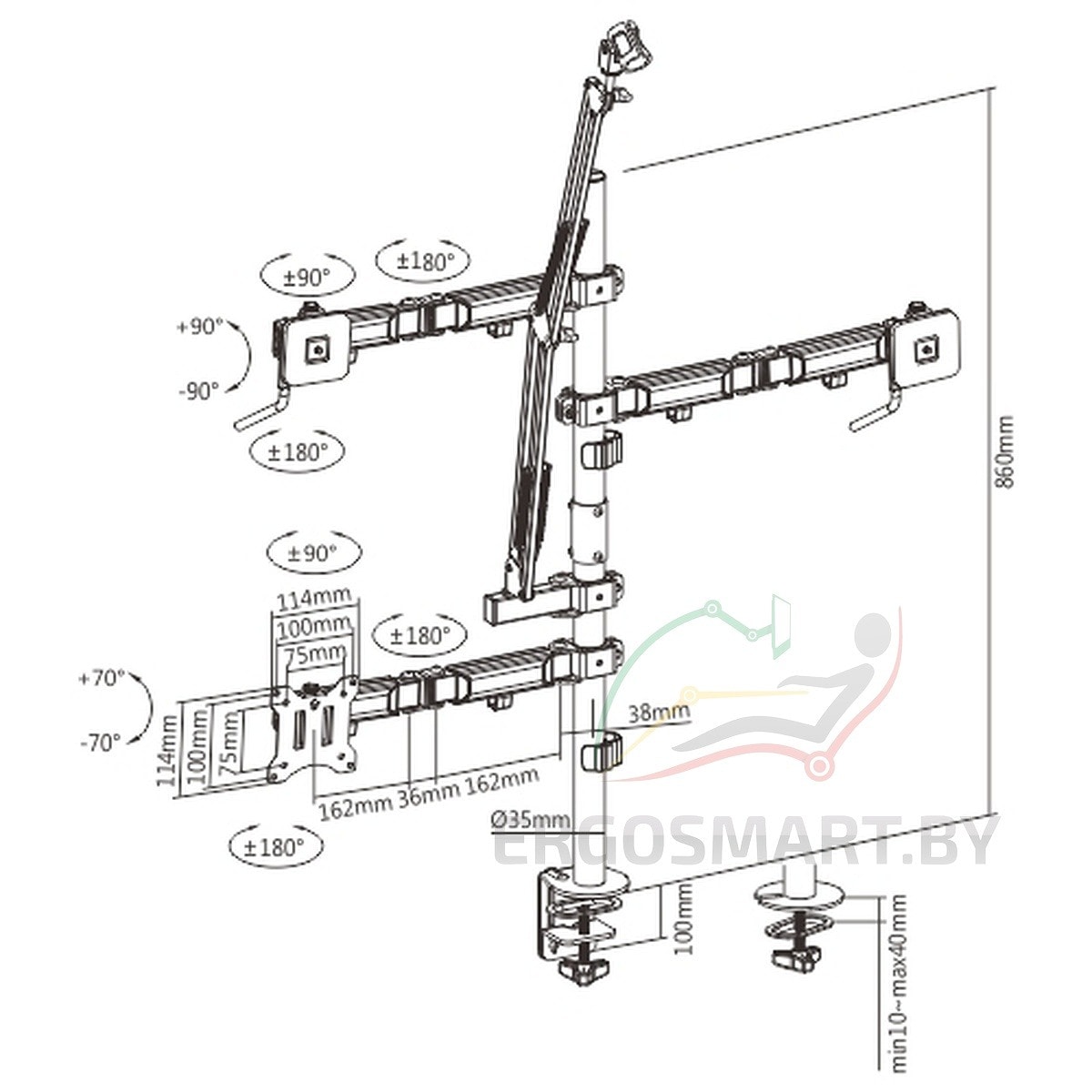 Размеры кронштейна All-In-One