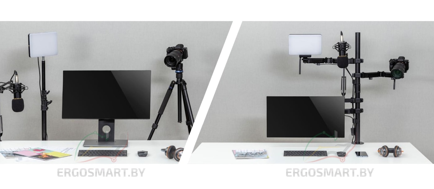 До и после использования кронштейна All-In-One