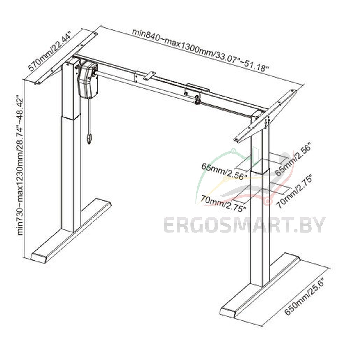 Размеры стола Electric Desk Compact