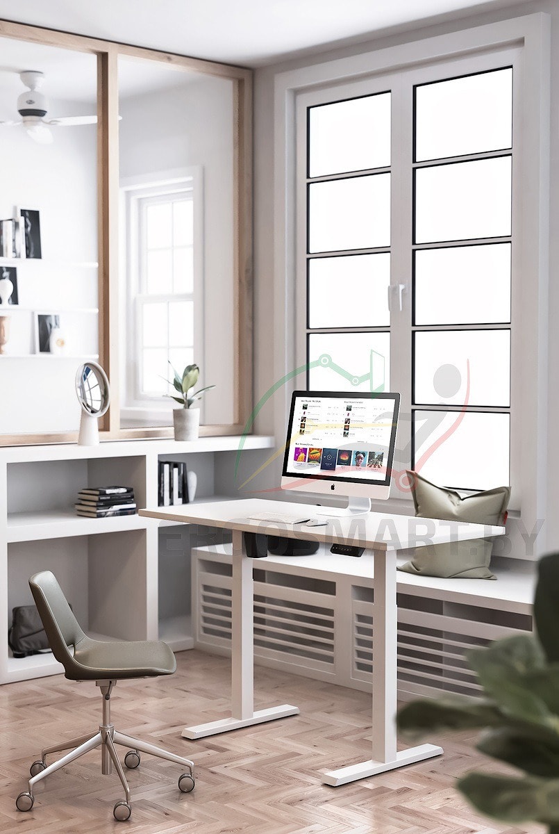 Стол Electric Desk Compact белый с белой столешницей