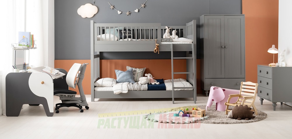 Регулируемый стол-парта COMF-PRO Elephant Desk с стиле сканди для двоих детей