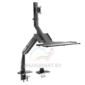 Кронштейн для монитора Workstation Black с подставкой для клавиатуры  