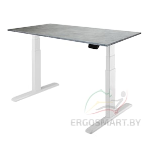 Стол Unique Ergo Desk белый/бетон Чикаго 1380х800х18 мм