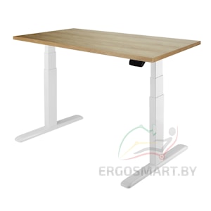 Стол Unique Ergo Desk белый/дуб натуральный 1360х800х36 мм