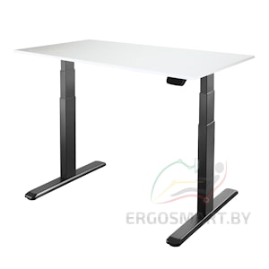 Стол Unique Ergo Desk черый/альпийский белый 1380х800х18 мм
