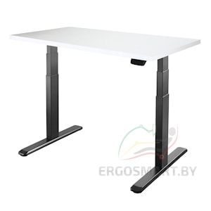 Стол Unique Ergo Desk черый/альпийский белый 1360х800х36 мм