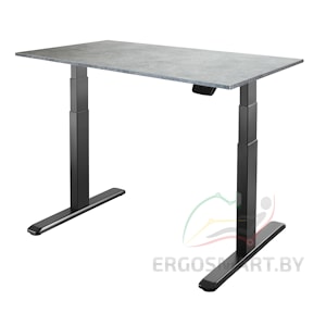 Стол Unique Ergo Desk черый/бетон Чикаго 1380х800х18 мм