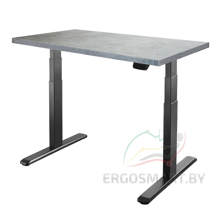 Стол Unique Ergo Desk черный/бетон Чикаго 1360х800х36 мм