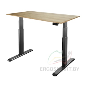 Стол Unique Ergo Desk черый/дуб натуральный 1380х800х18 мм