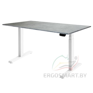 Стол Ergo Desk Pro белый/бетон Чикаго 1380х800х18 мм