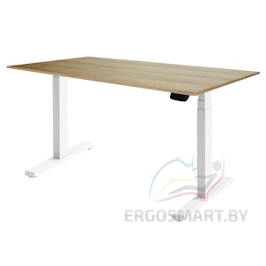 Стол Ergo Desk Pro белый/дуб натуральный 1380х800х18 мм