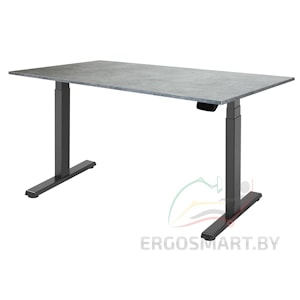 Стол Ergo Desk Pro черый/бетон Чикаго 1380х800х18 мм