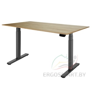 Стол Ergo Desk Pro черый/дуб натуральный 1380х800х18 мм