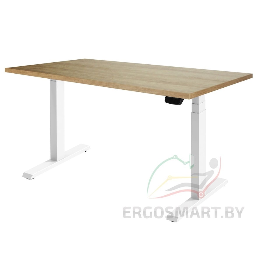 Стол Ergo Desk Pro белый/дуб натуральный 1360х800х36 мм