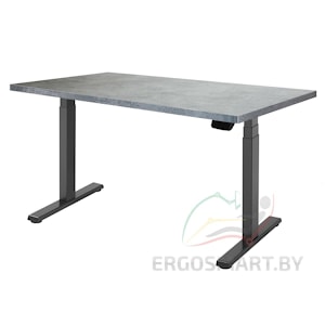 Стол Ergo Desk Pro черый/бетон Чикаго 1360х800х36 мм