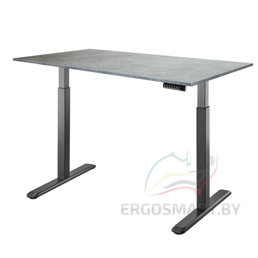Стол Electric Desk черный/бетон Чикаго 1380х800х18 мм