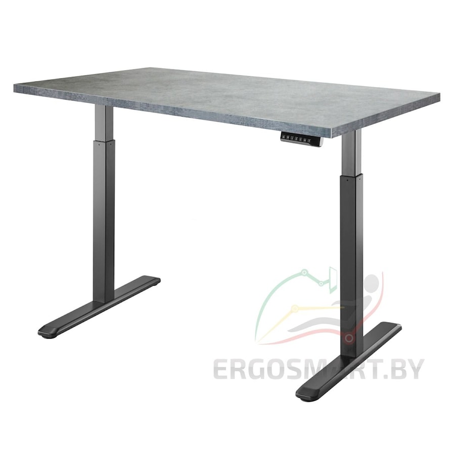Стол Electric Desk черный/бетон Чикаго 1360х800х36 мм