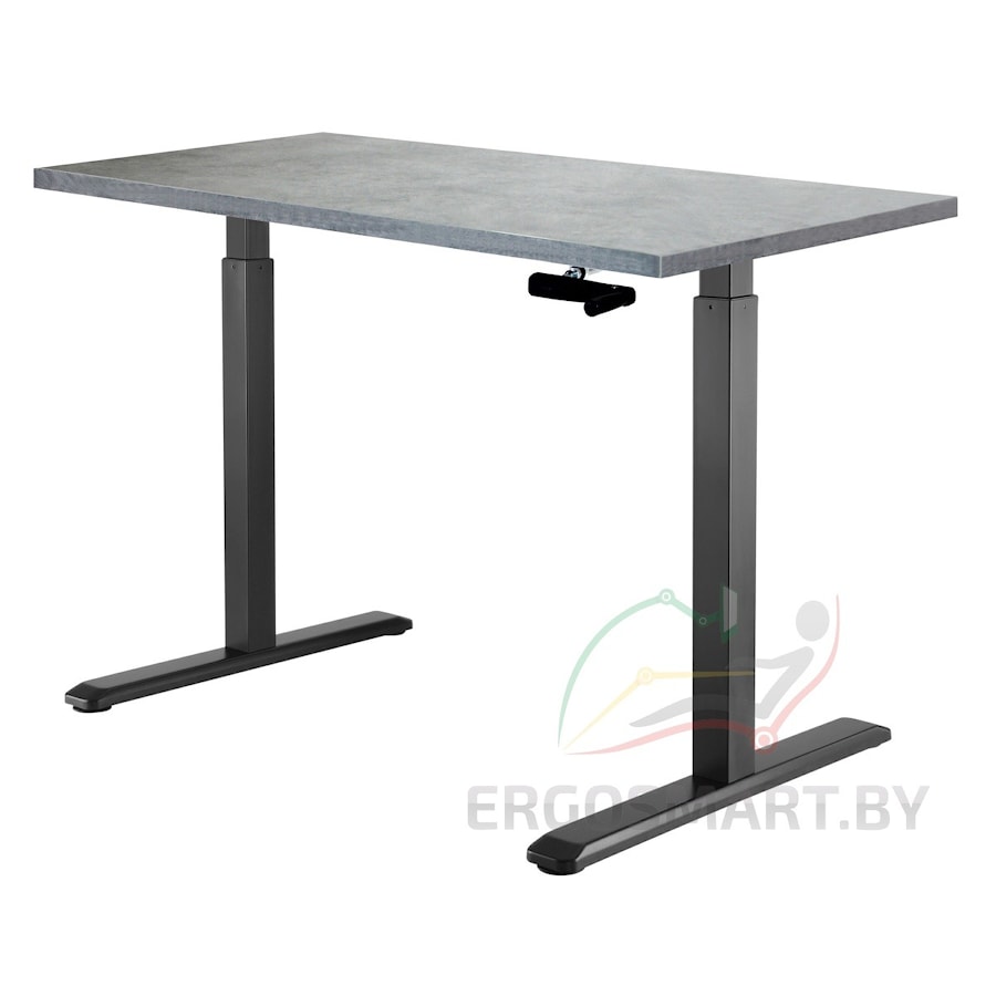 Стол Manual Desk черный/бетон Чикаго 1360х800х36 мм