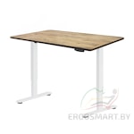 Стол Wooden Electric Desk Light белый/Массив дерева "Дуб натуральный", прямой край, 1200х600х27мм