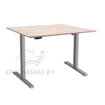 Стол Wooden Electric Desk Slim серый/Массив дерева "Дуб Беленый", прямой край, 1200х600х27мм