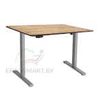 Стол Wooden Electric Desk Slim серый/Массив дерева "Дуб натуральный", прямой край, 1200х600х27мм