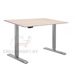 Стол Wooden Electric Desk Slim серый/Массив дерева "Дуб Беленый", скошенный край, 1300х750х27мм