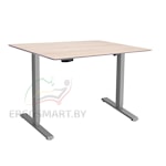 Стол Wooden Electric Desk Slim серый/Массив дерева "Дуб Беленый", скошенный край, 1300х750х27мм