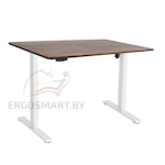 Стол Wooden Electric Desk Slim белый/Массив дерева "Дуб мореный", прямой край, 1200х600х27мм
