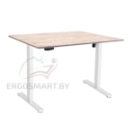 Стол Wooden Electric Desk Slim белый/Массив дерева "Дуб Беленый", прямой край, 1200х600х27мм