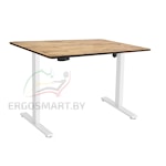 Стол Wooden Electric Desk Slim белый/Массив дерева "Дуб натуральный", прямой край, 1300х750х27мм