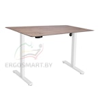 Стол Wooden Electric Desk Slim белый/Массив дерева "Дуб мореный", скошенный край, 1300х750х27мм
