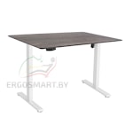 Стол Wooden Electric Desk Slim белый/Массив дерева "Дуб Галифакс", скошенный край, 1300х750х27мм