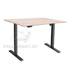 Стол Wooden Electric Desk Slim черный/Массив дерева "Дуб Беленый", скошенный край, 1300х750х27мм